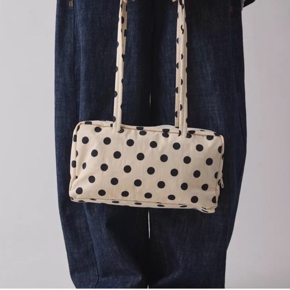 Baggu Bowler Bag- Polka Dot Cream & Black - Picture 7 of 8
